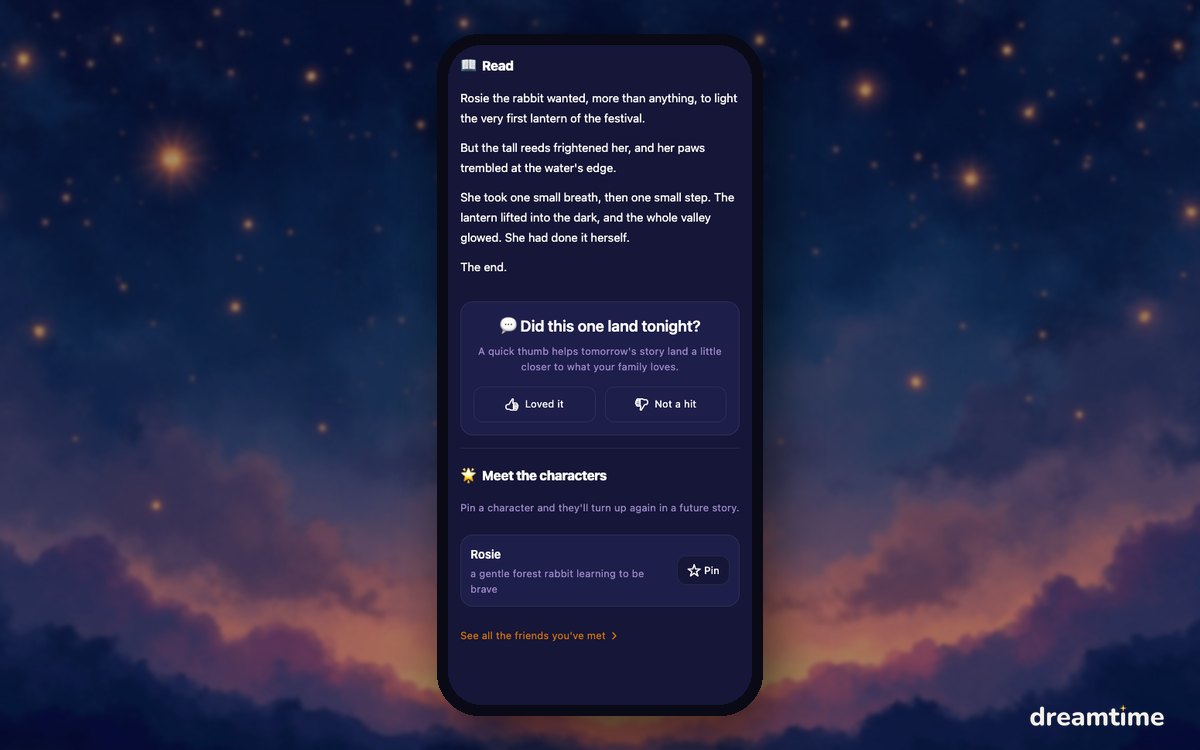 The rating prompt now sits at the end of the story, right where you finish reading aloud.